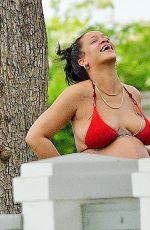 Pregnant RIHANNA in Bikini on Holiday in Barbados 04/18/2022