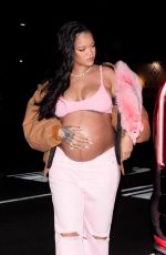 Pregnant RIHANNA Out for Dinner at Nice Guy in West Hollywood 04/11/2022