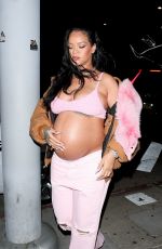 Pregnant RIHANNA Out for Dinner at Nice Guy in West Hollywood 04/11/2022