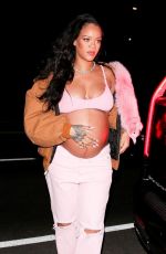 Pregnant RIHANNA Out for Dinner at Nice Guy in West Hollywood 04/11/2022