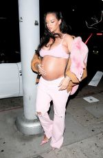 Pregnant RIHANNA Out for Dinner at Nice Guy in West Hollywood 04/11/2022