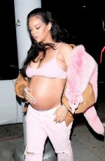 Pregnant RIHANNA Out for Dinner at Nice Guy in West Hollywood 04/11/2022