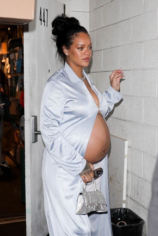 Pregnant RIHANNA Out for Dinner in Los Angeles 04/09/2022