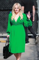 REBEL WILSON in a Green Dress and Heels Arrives at El Capitan Entertainment Centre in Hollywood 04/25/2022