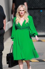 REBEL WILSON in a Green Dress and Heels Arrives at El Capitan Entertainment Centre in Hollywood 04/25/2022
