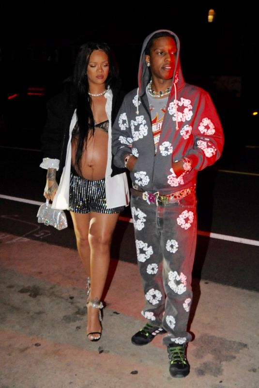 RIHANNA and ASAP Rocky Night Out in Los Angeles 04/23/2022