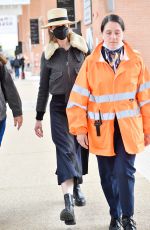 ROSAMUN PIKE at Marco Polo International Airport in Venice 04/24/2022