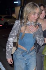 SABRINA CARPENTER in a Double Denim at Craig