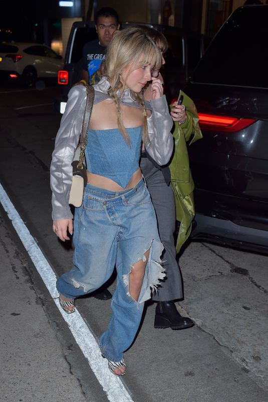 SABRINA CARPENTER in a Double Denim at Craig