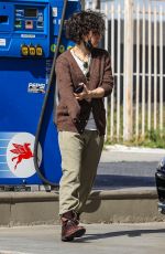 SARA GILBERT at a Gas Station in West Hollywood 04/11/2022