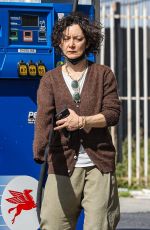 SARA GILBERT at a Gas Station in West Hollywood 04/11/2022
