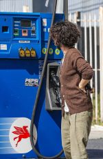 SARA GILBERT at a Gas Station in West Hollywood 04/11/2022