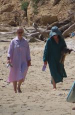 SARAH PAULSON and ELIZABETH REASER Out at Malibu Beach 04/08/2022