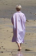 SARAH PAULSON and ELIZABETH REASER Out at Malibu Beach 04/08/2022