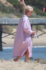 SARAH PAULSON and ELIZABETH REASER Out at Malibu Beach 04/08/2022
