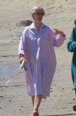 SARAH PAULSON and ELIZABETH REASER Out at Malibu Beach 04/08/2022