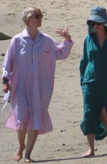 SARAH PAULSON and ELIZABETH REASER Out at Malibu Beach 04/08/2022