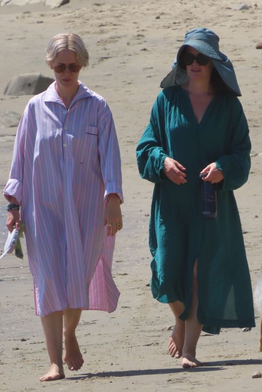 SARAH PAULSON and ELIZABETH REASER Out at Malibu Beach 04/08/2022
