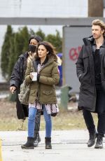 SARAH SHAHI on the Set of Sex/Life in Toronto 04/11/2022