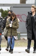 SARAH SHAHI on the Set of Sex/Life in Toronto 04/11/2022