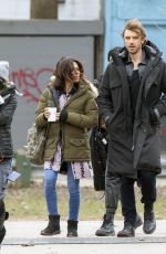 SARAH SHAHI on the Set of Sex/Life in Toronto 04/11/2022