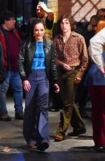 SASHA LANE on the Set of The Crowded Room in New York 03/31/2022