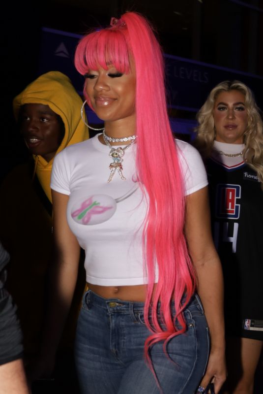 SAWEETIE Leaves Crypto.com Arena in Los Angeles 04/06/2022