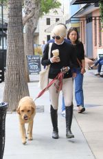SELMA BLAIR Out for Coffee with Her Dog in Los Angeles 04/16/2022