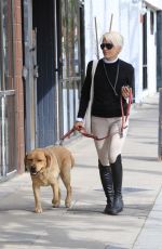 SELMA BLAIR Out for Coffee with Her Dog in Los Angeles 04/16/2022