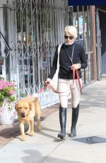 SELMA BLAIR Out for Coffee with Her Dog in Los Angeles 04/16/2022