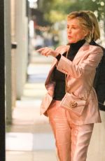 SHARON STONE Out on Rodeo Drive in Beverly Hills 04/27/2022