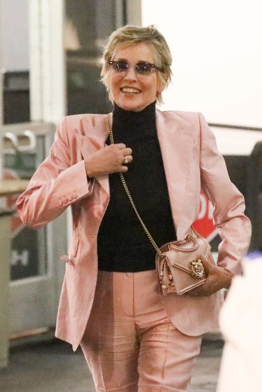 SHARON STONE Out on Rodeo Drive in Beverly Hills 04/27/2022