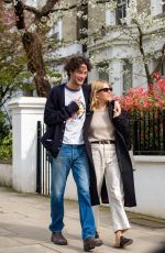 SIENNA MILLER and Oli Green Out in London 04/13/2022