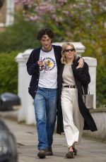 SIENNA MILLER and Oli Green Out in London 04/13/2022