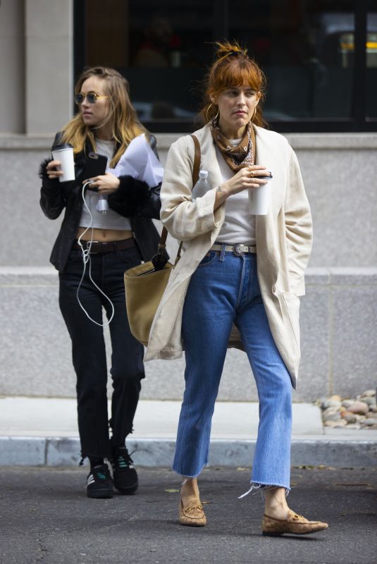 SUKI WATERHOUSE and RILEY KEOUGH Heading to the Set of Daisy Jones & The Six in New Orleans 04/12/2022