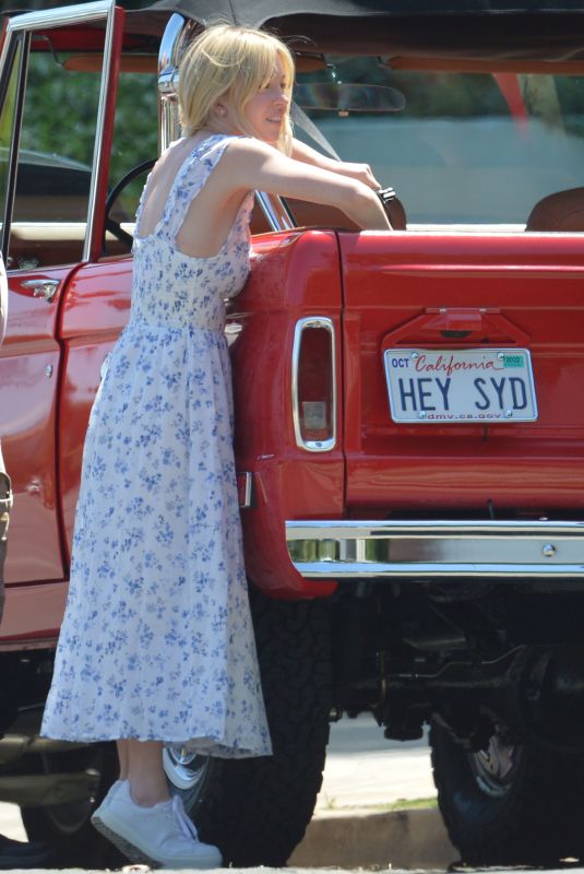 SYDNEY SWEENEY Driving Her Newly Refurbished 1969 Ford Bronco in Los Angeles 04/21/2022
