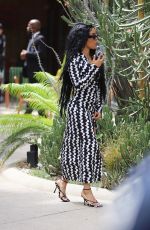 TEYANA TAYLOR Arrives at DJ Khaled