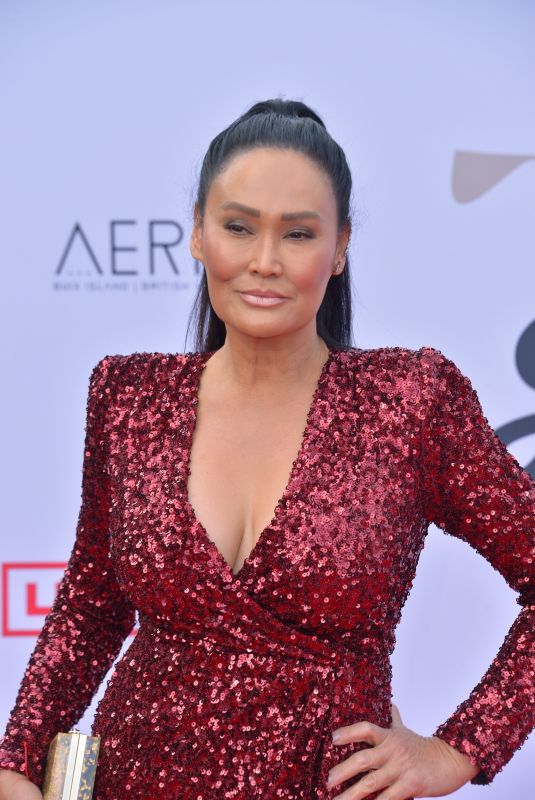 TIA CARRERE at 64th Annual Grammy Awards in Las Vegas 04/03/2022
