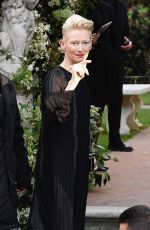 TILDA SWINTON Arrives at Chanel Event at Palazzo Zeno in Venice 04/19/2022
