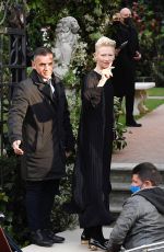 TILDA SWINTON Arrives at Chanel Event at Palazzo Zeno in Venice 04/19/2022