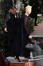 TILDA SWINTON Arrives at Chanel Event at Palazzo Zeno in Venice 04/19/2022