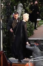 TILDA SWINTON Arrives at Chanel Event at Palazzo Zeno in Venice 04/19/2022