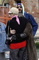 TILDA SWINTON Out with Her Daughter HONOR BYRNE and Boyfriend Sandro Kopp in Venice 04/20/2022