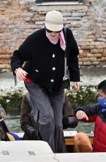 TILDA SWINTON Out with Her Daughter HONOR BYRNE and Boyfriend Sandro Kopp in Venice 04/20/2022