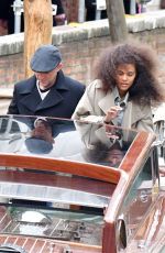 TINA KUNAKEY and Vincent Cassel Out in Venice 04/22/2022