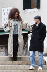 TINA KUNAKEY and Vincent Cassel Out in Venice 04/22/2022