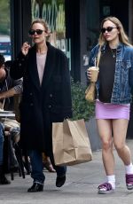 VANESSA PARADIS and LILY-ROSE DEPP Out for Coffee in Los Feliz 03/31/2022