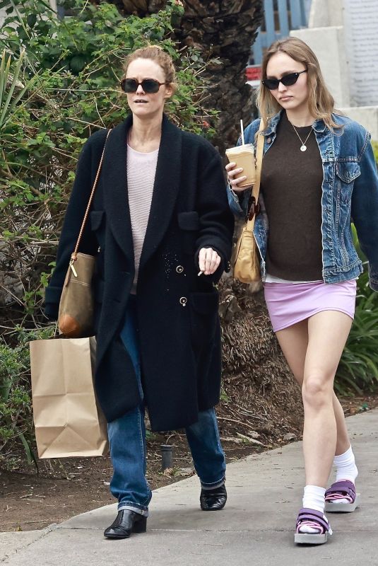 VANESSA PARADIS and LILY-ROSE DEPP Out for Coffee in Los Feliz 03/31/2022