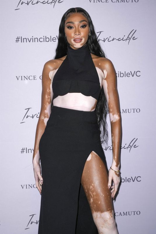 WINNIE HARLOW at Vince Camuto Invincible Pop up in New York 04/07/2022