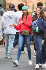 ZOE SALDANA Out in Disneyland 04/02/2022